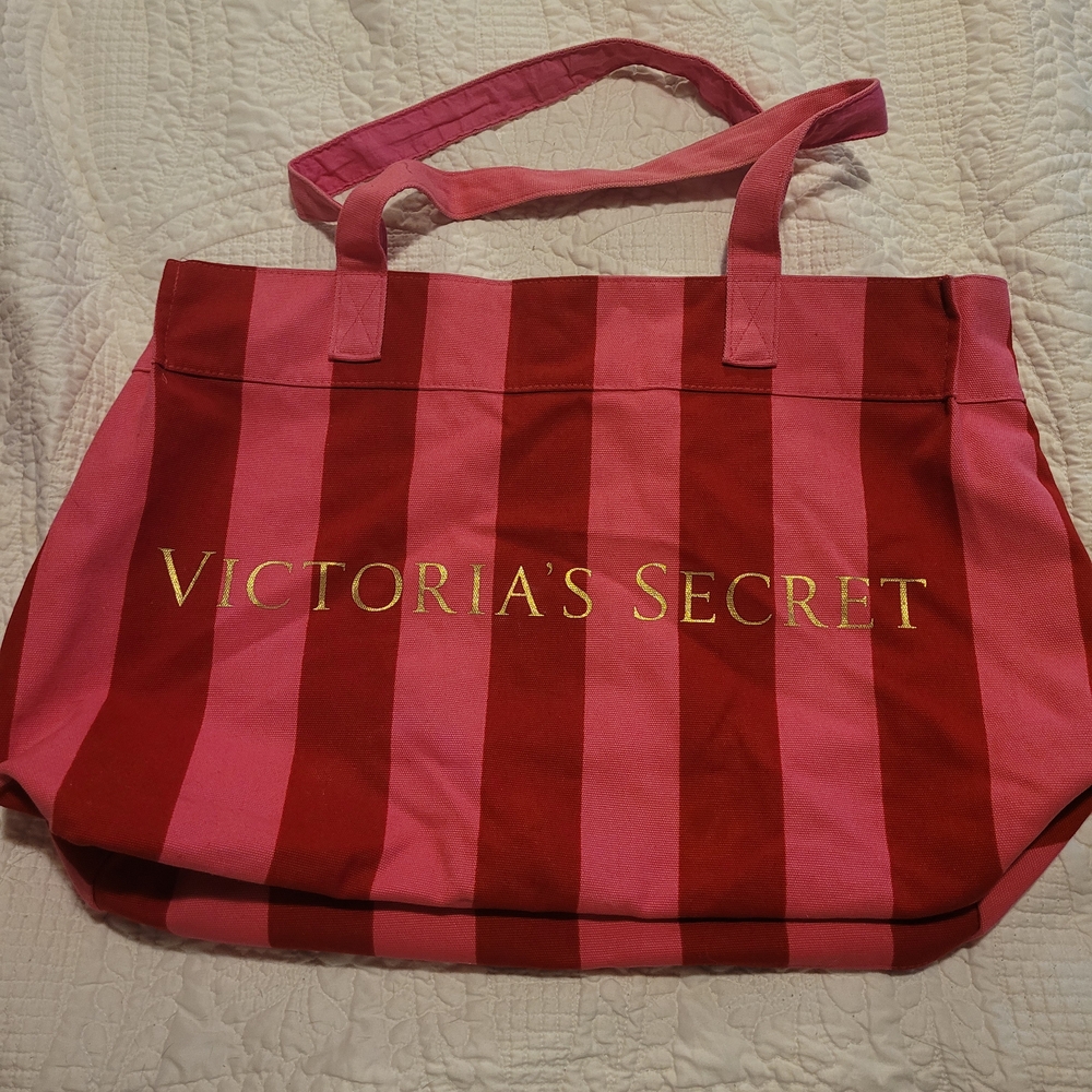 Victoria's Secret Bold Pink and Red Tote